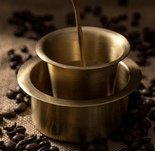 Brass Dabara Set - Plain Brushed Matte Finish - For South Indian Filter Coffee - 120ml - Image 3